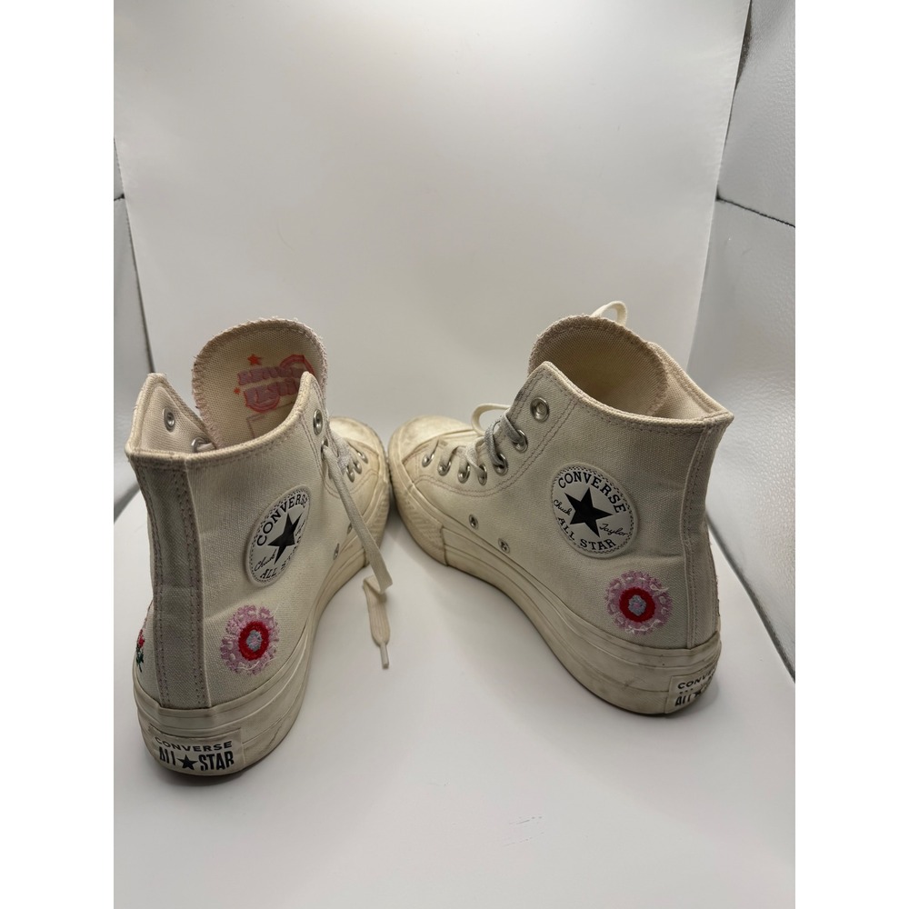 Converse Chuck Taylor All Star‎ Lift Platform High Top Floral Cream A02198C 7W - Picture 4 of 7